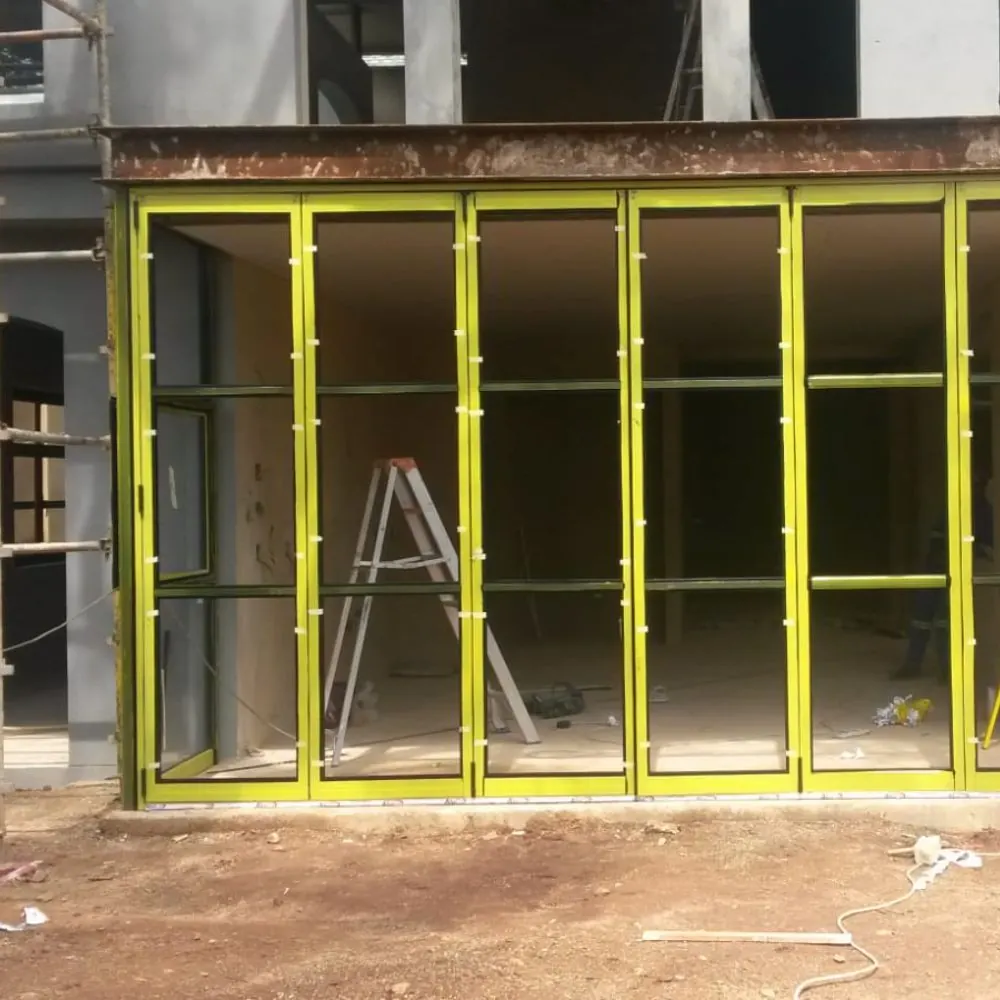 Aluminium bifold doors installed on a commercial building